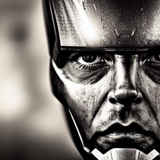 Iron Man Close-Up Portrait with Ambient Lighting