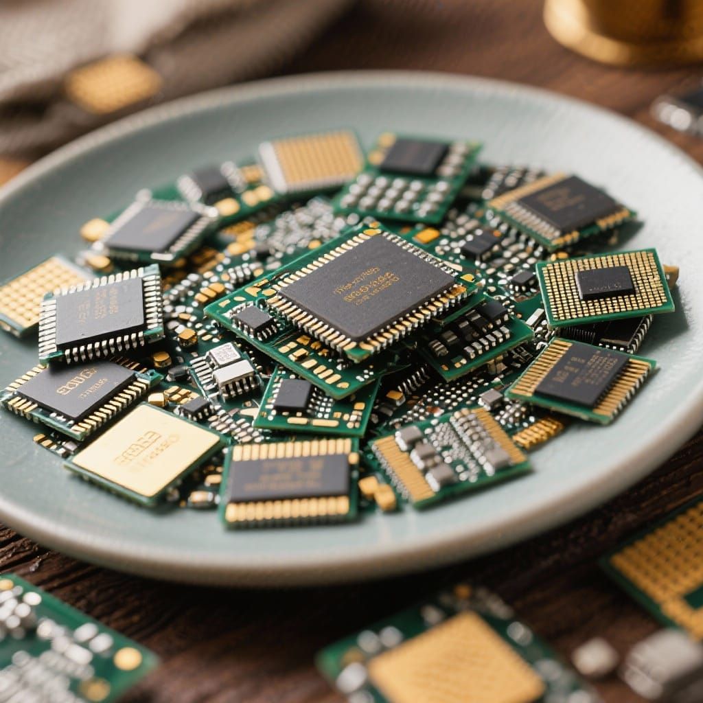 Plate of microchips romromrom