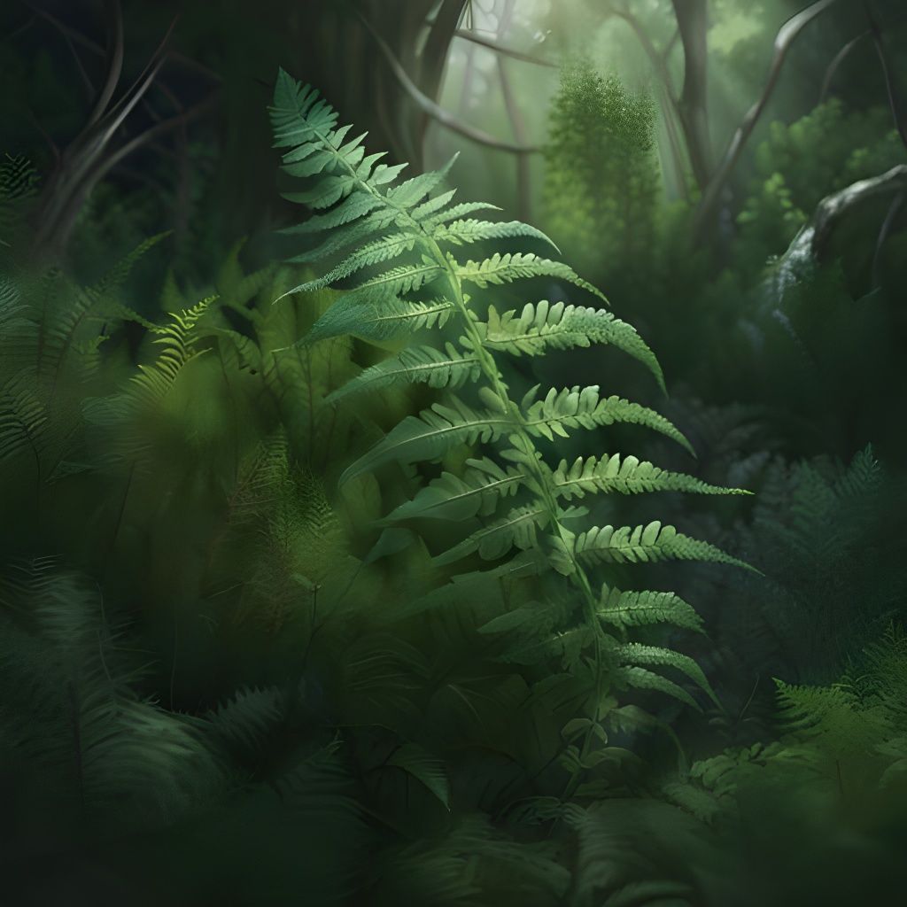 Fern-Green Nature Under Pressure: Mixed Media Painting