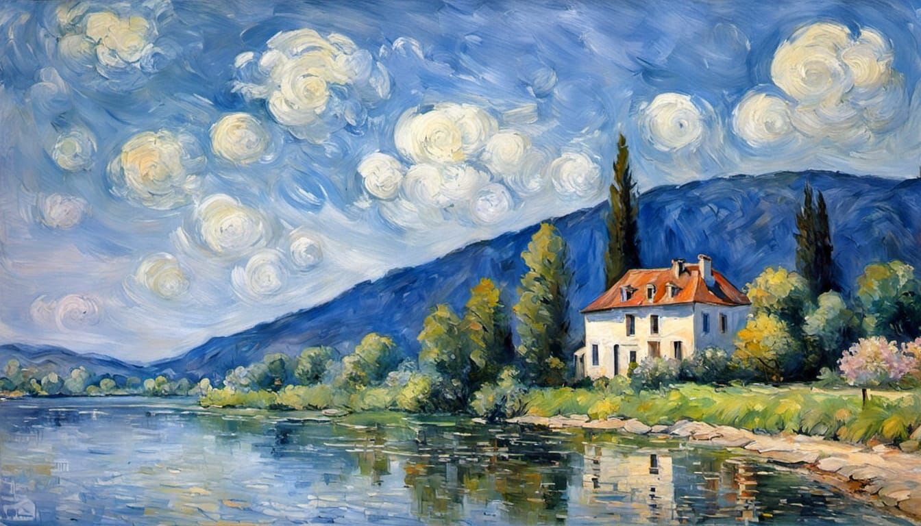 Impressionistic French Landscape in Style of Alfred Sisley
