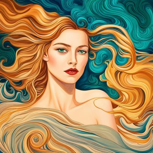 Starbucks Siren in Abstract Art Style