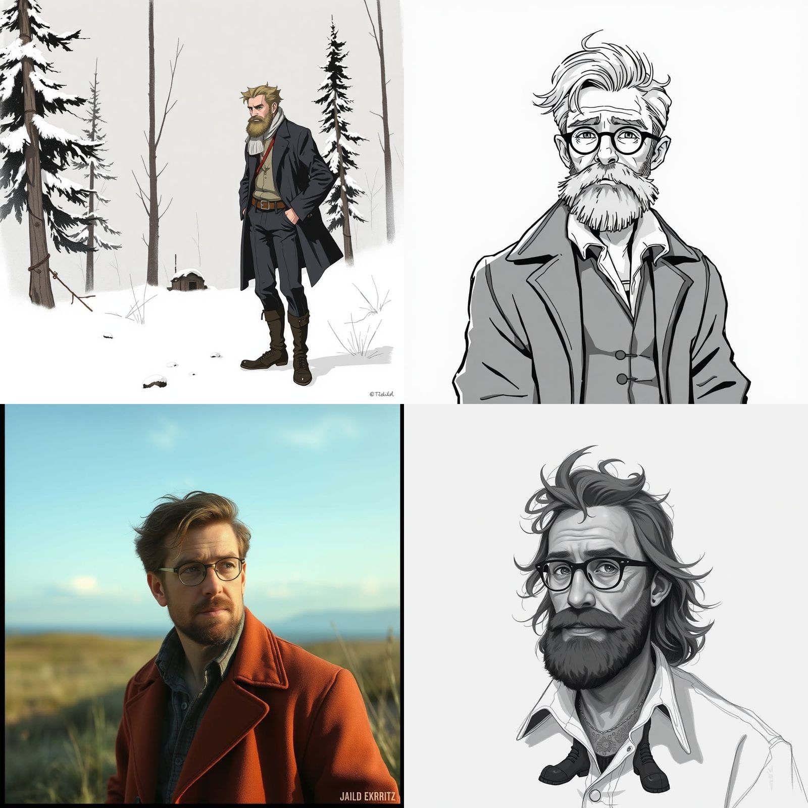 Symbolist Portrait in the Style of Arild Rosenkrantz