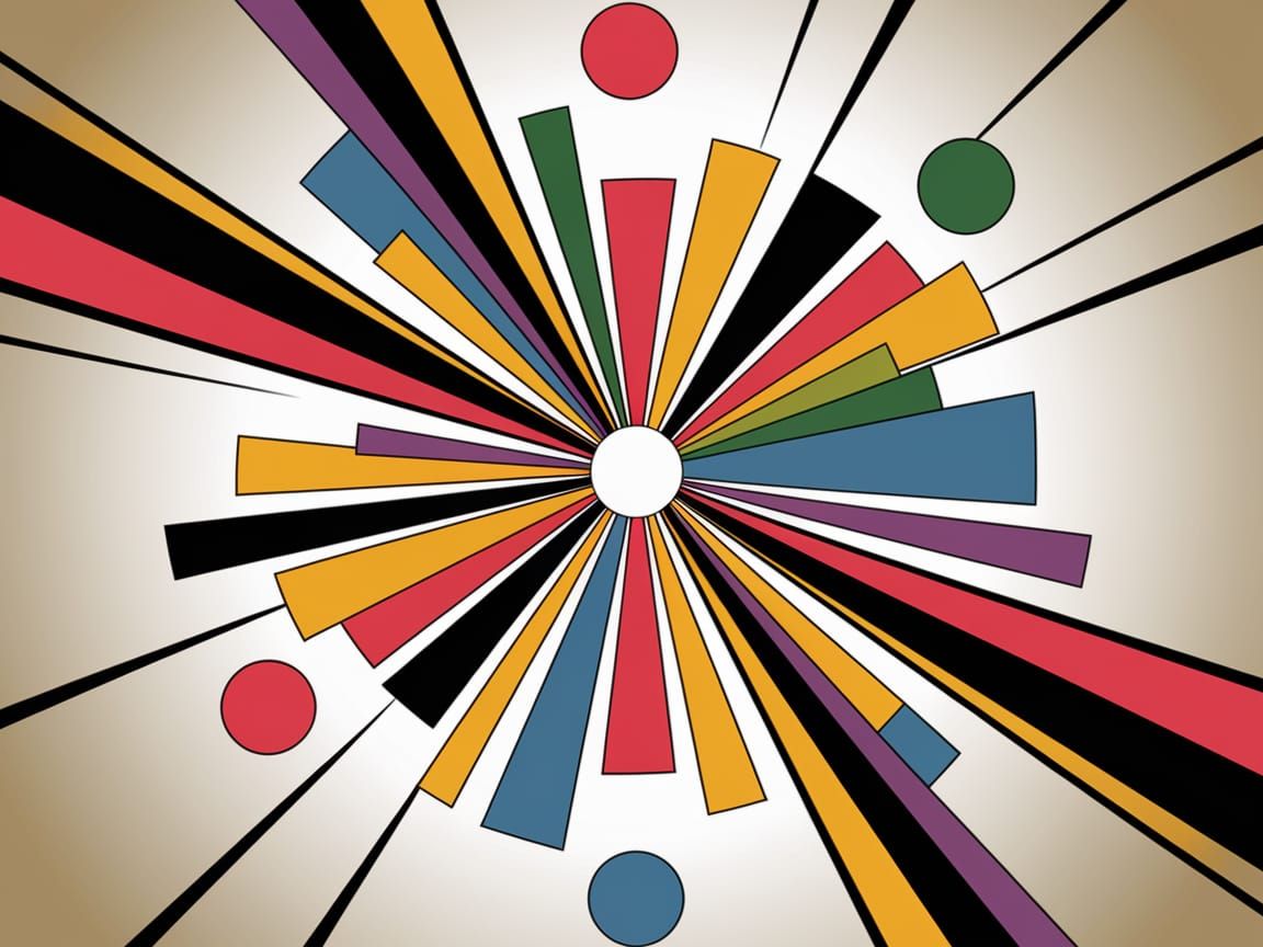 Vibrant Geometric Artwork in a Dynamic Style