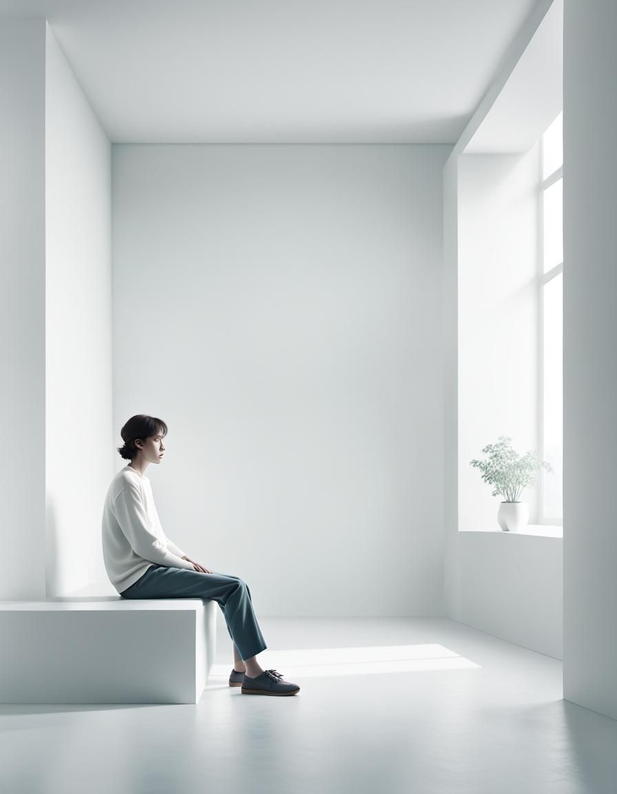 Minimalist Low-Poly Scene in Pastel Colors