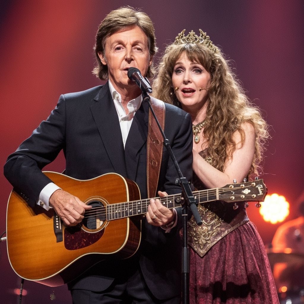 Paul McCartney Sings Acoustic Guitar on Stage in 1988