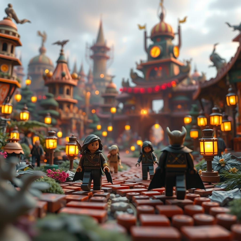 Miniature Figures Explore a Colossal LEGO Playground