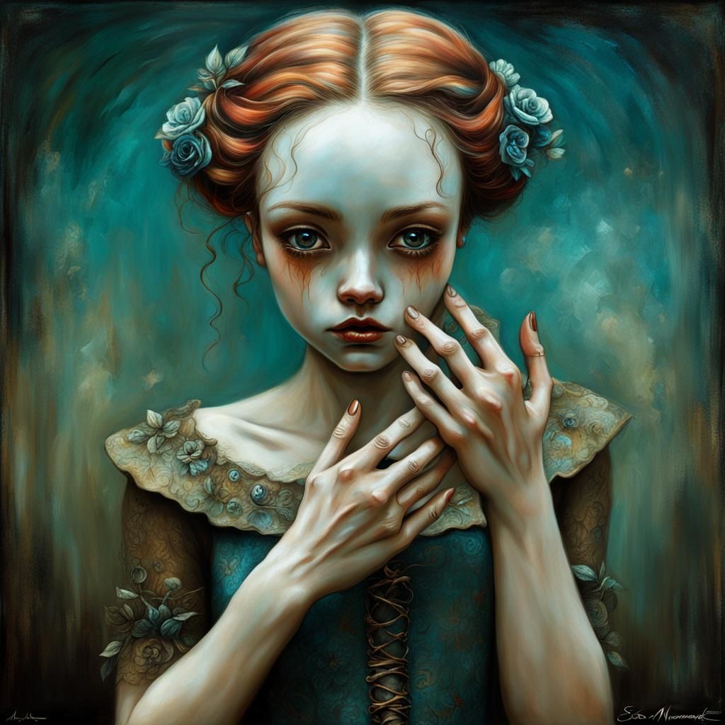 Ethereal Portrait of Girl in Esao Andrews Style