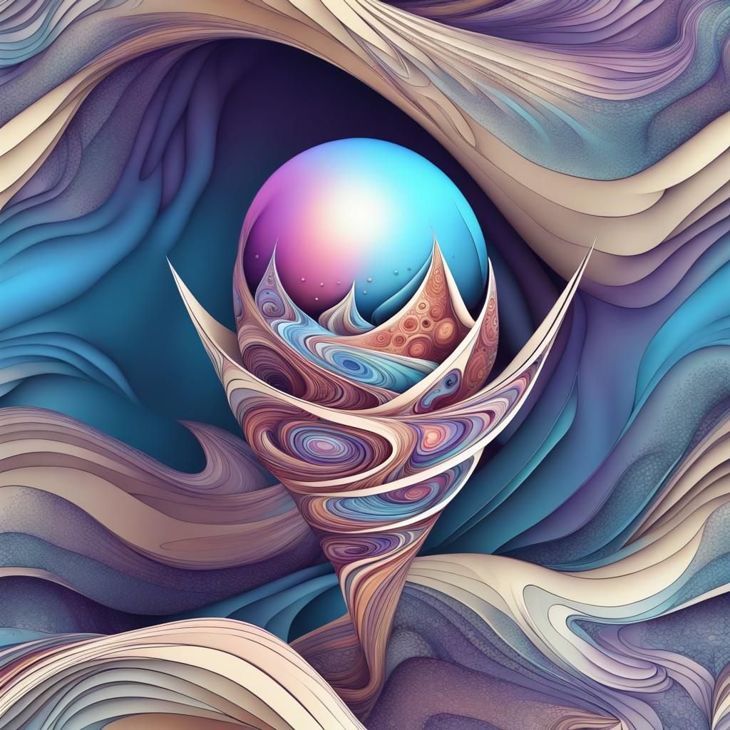 Galactic Ice Cream Planet in Abstract Fractal Style
