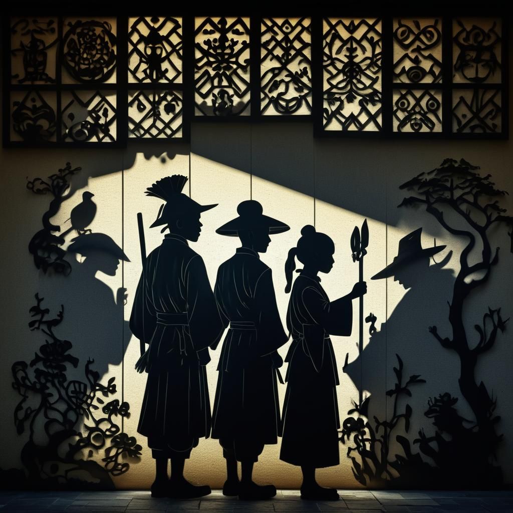 Shadow Play: Traditional Characters in Digital Art