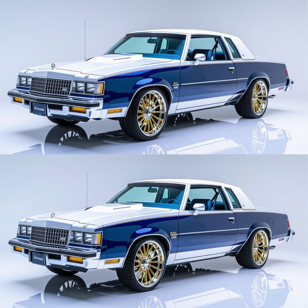 1985 Cutlass Supreme: Blue, Gold, and Diamonds