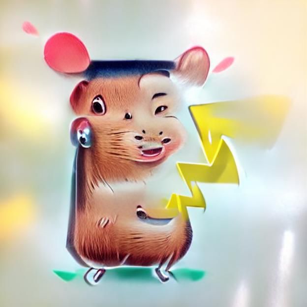 Electrically Charged Rodent in Asian Cartoon Style