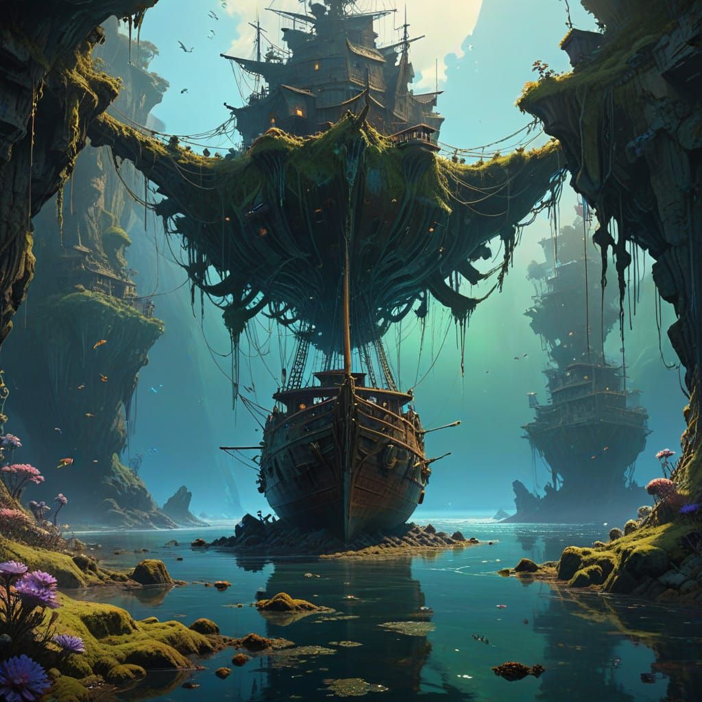 Enchanted Christmas Underwater Wonderland in a Mystical Sea