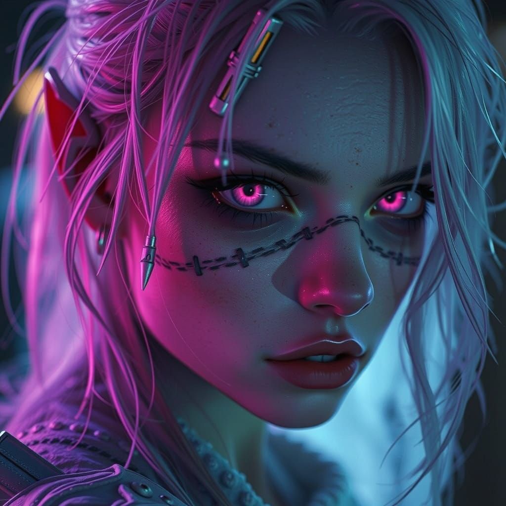 Cinematic Half-Orc Portrait in Dark Fantasy Style