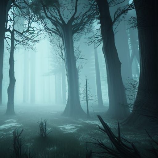 Eldritch Haunted Forest in Dark Fantasy Style
