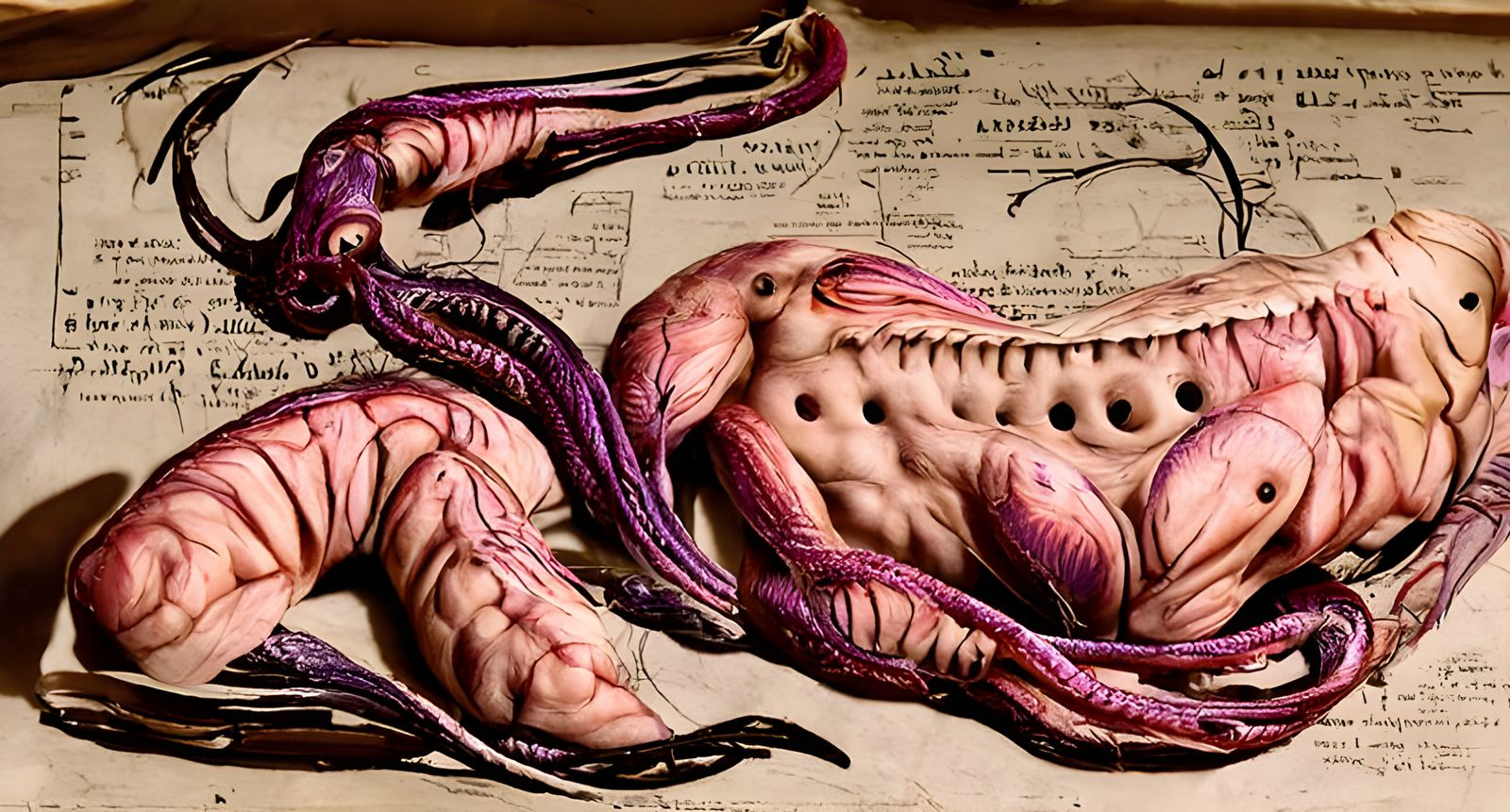 Eldritch Anatomy Atlas in 18th Century Style