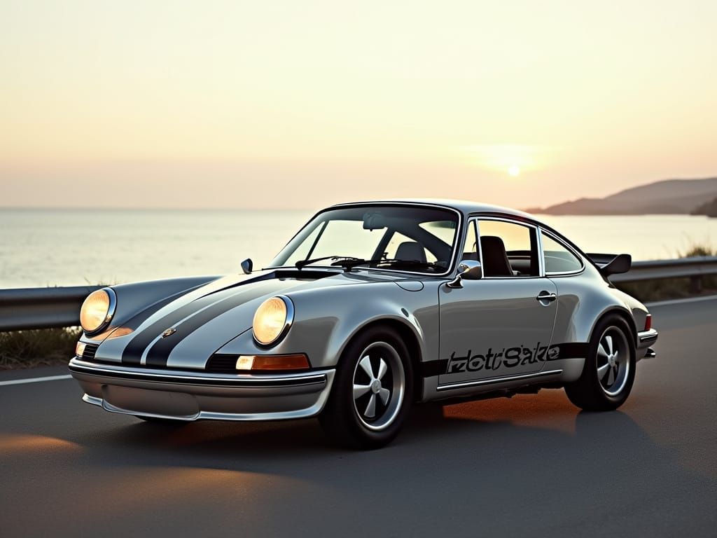 Classic Porsche 911 Carrera RS 2.7 in Retro-Futuristic Style