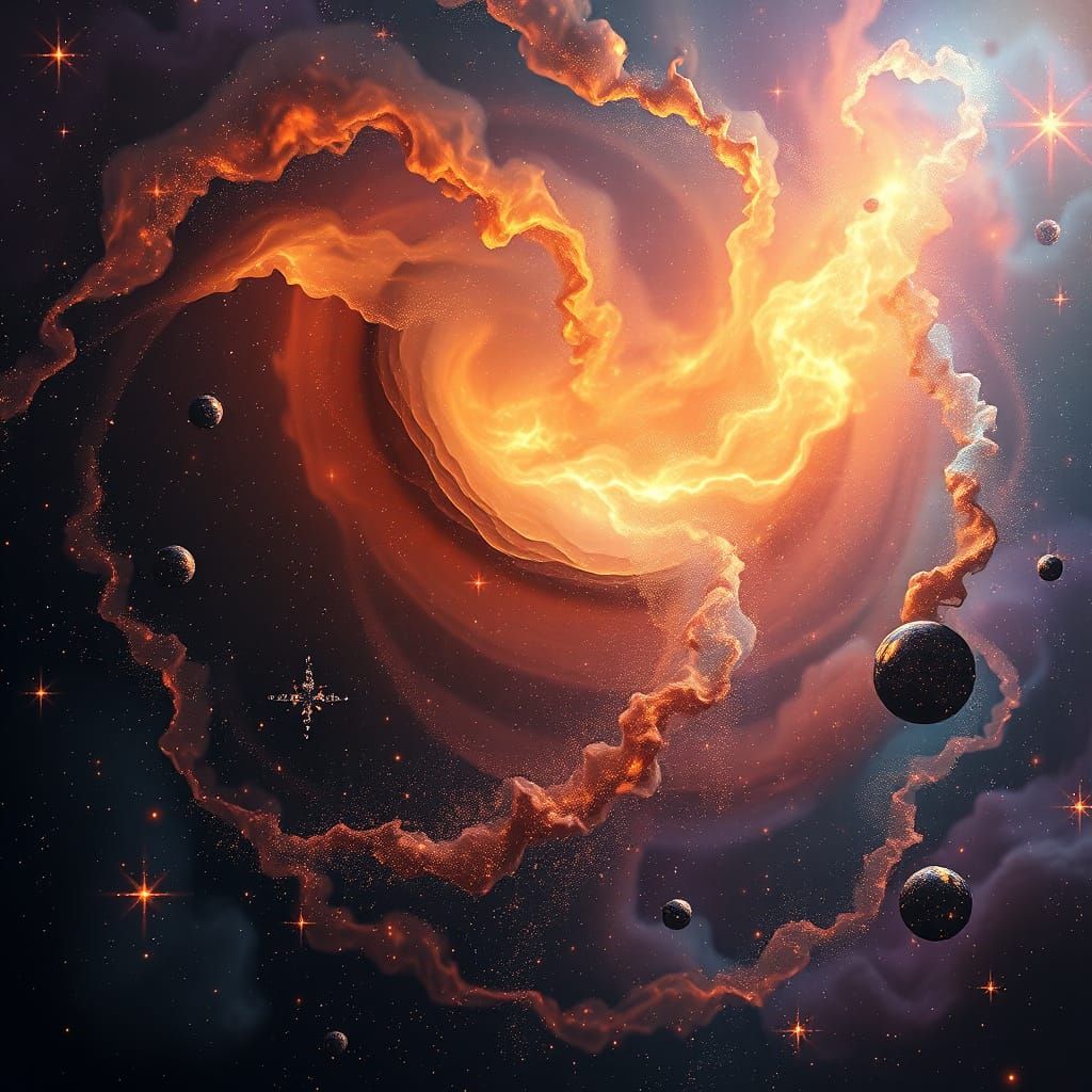 Cosmic Stardust Ballet in Hyperrealistic Style