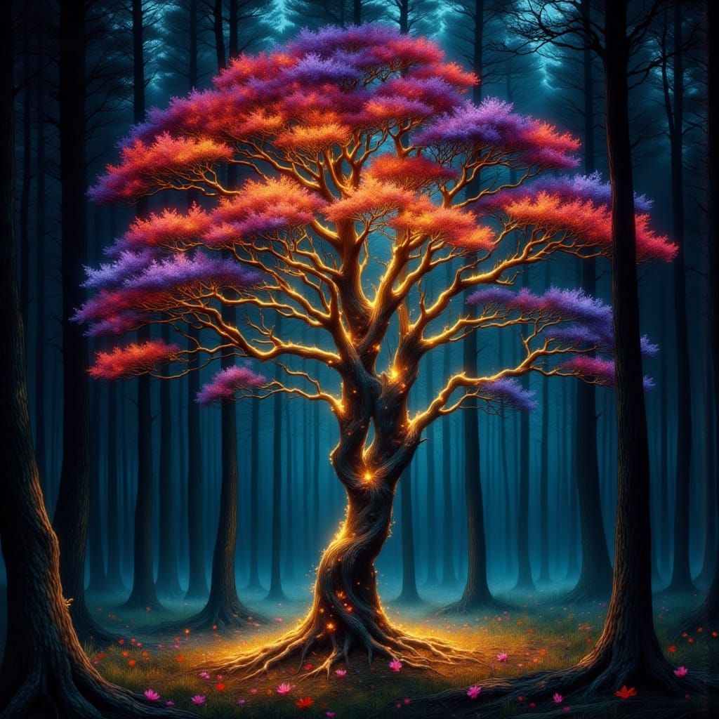 Luminous Tree in Dark Forest, Noble Presence