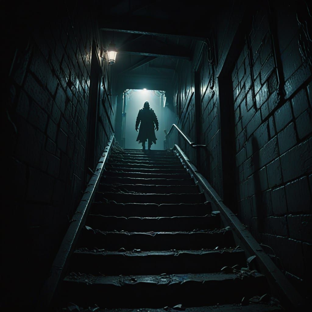 Shadows Descend: Ominous Zombie in Cinematic Dark Fantasy