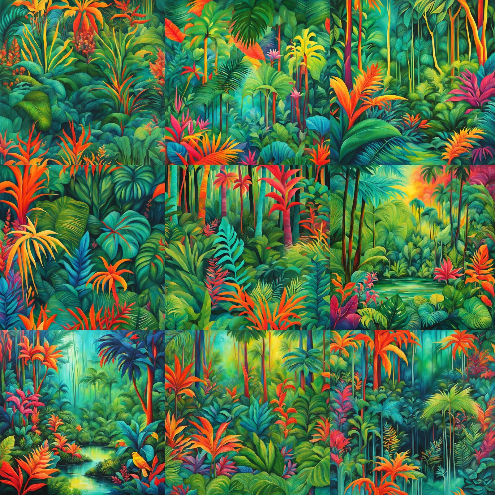 Magical Tropical Forest: Abstract Art in Vivid Colors