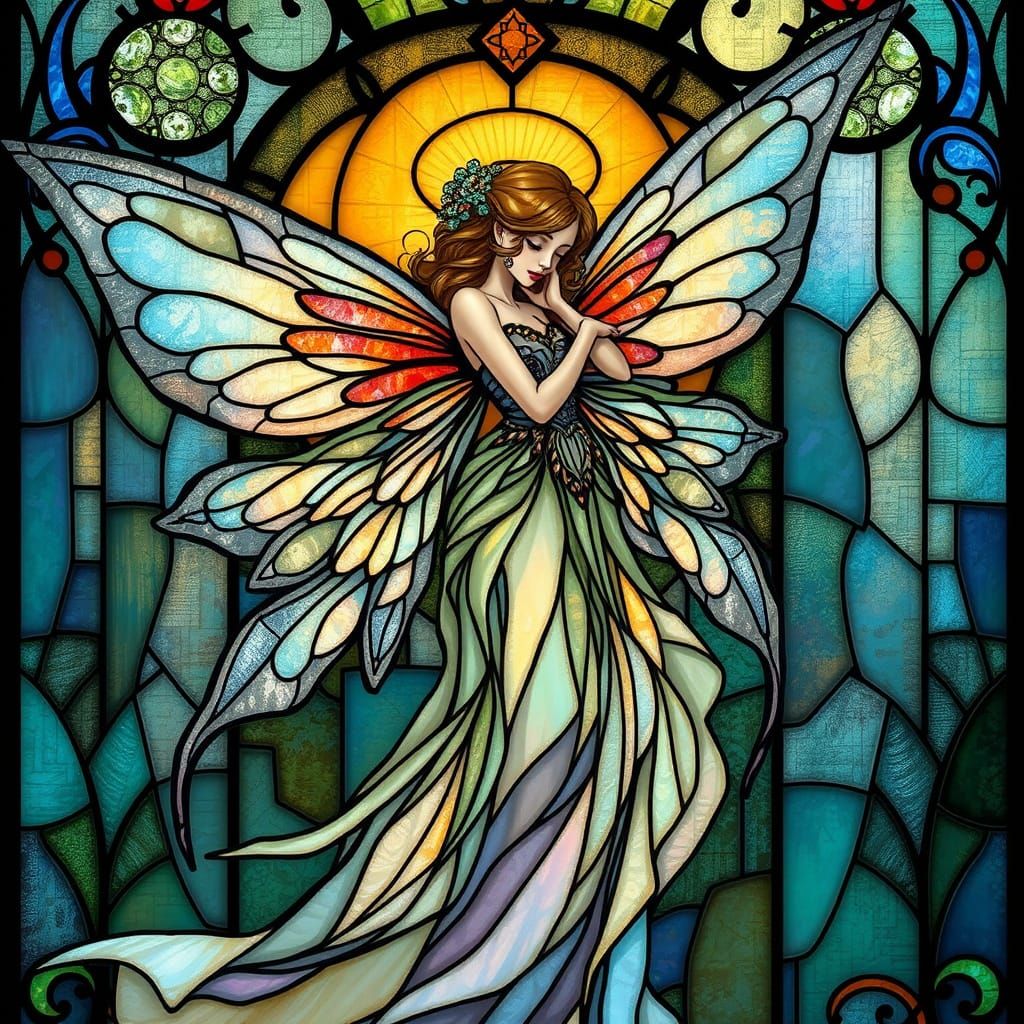 Fairy in Leaded Glass Style