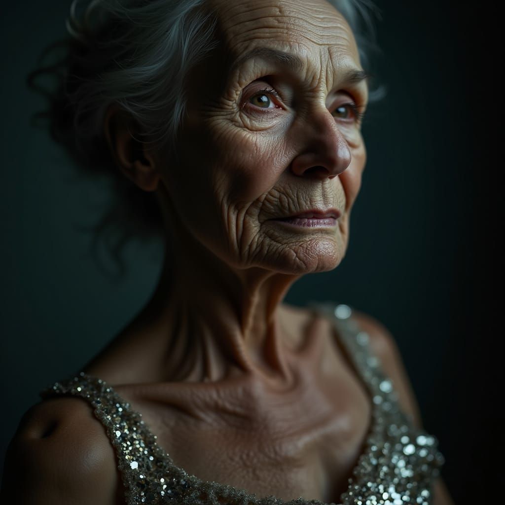 Weathered Dancer Radiates Nostalgia in Cinematic Portrait