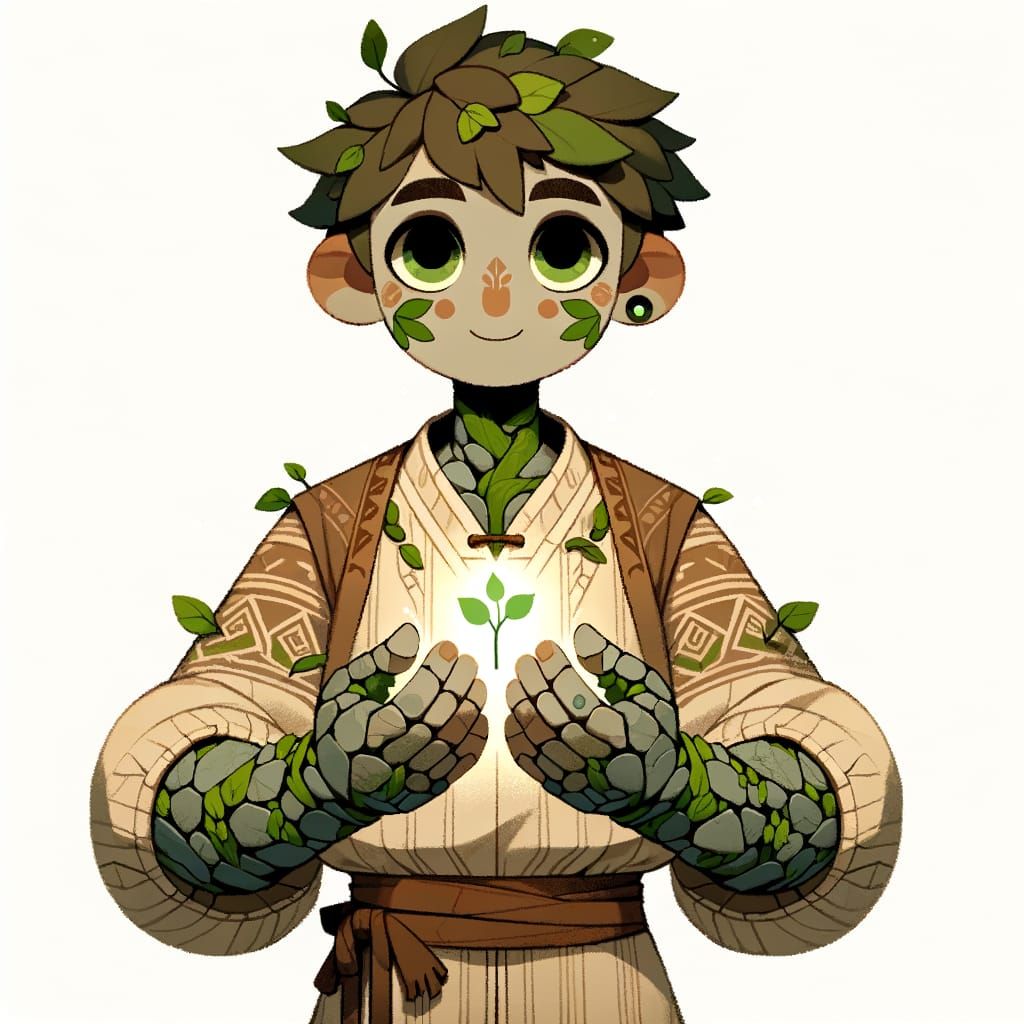 Nature Guardian in Gentle Cartoon Style