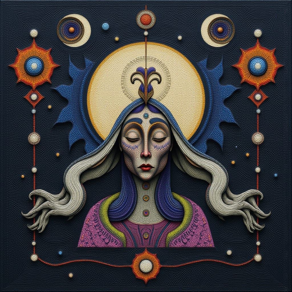 Abstract Art with Linen Canvas Texture