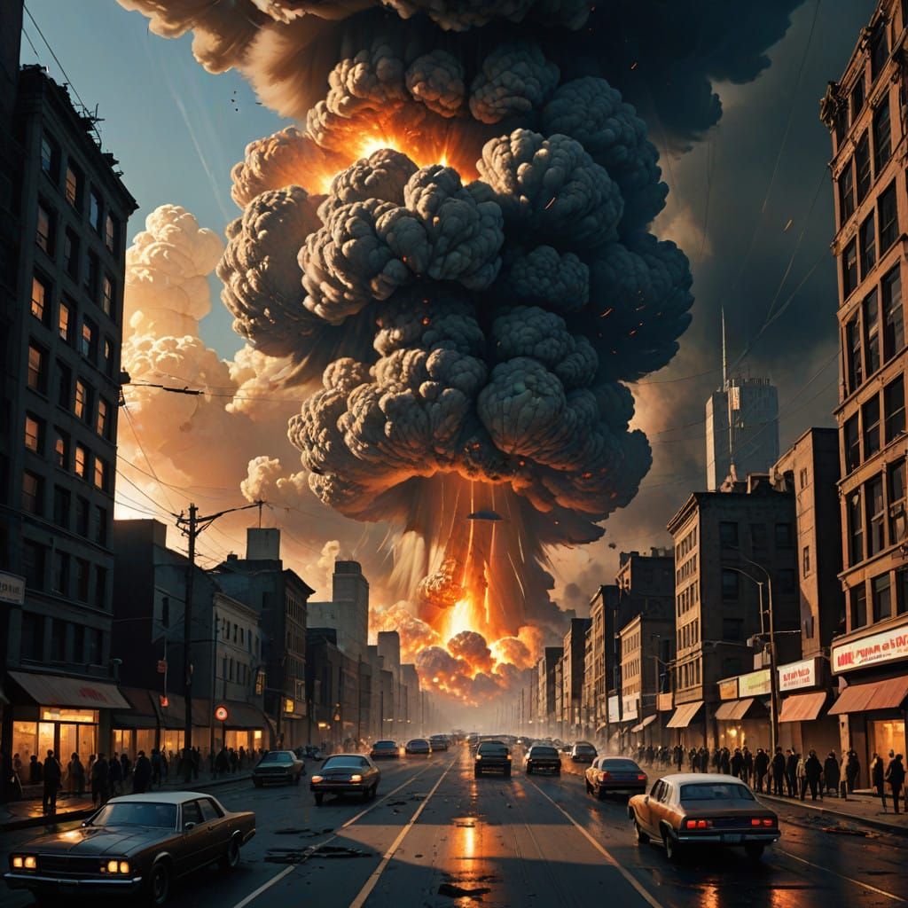 Gritty Post-Apocalyptic Metropolis Devastated by Nuclear Exp...