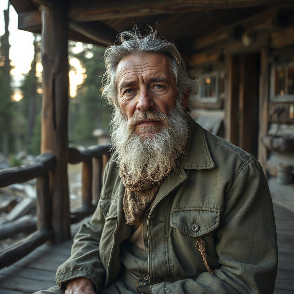 Weathered Veteran Surveys His Forest Home in Earthy Tones