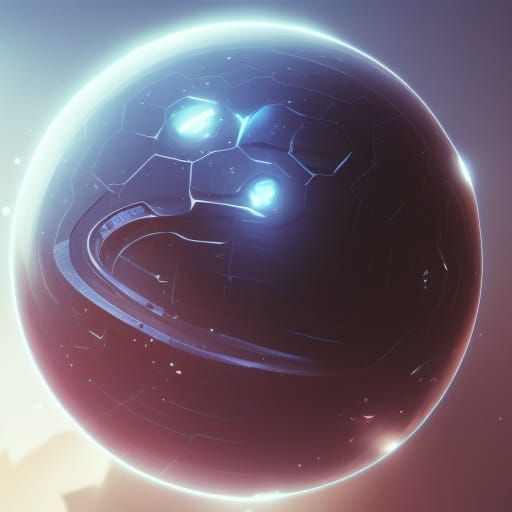 Obsidian Sphere Landscape in Dynamic Lighting