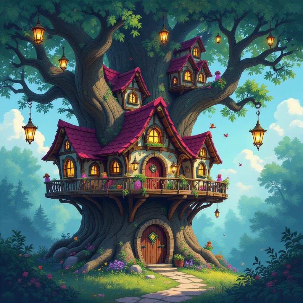 Enchanted Treehouse Village Concept Art