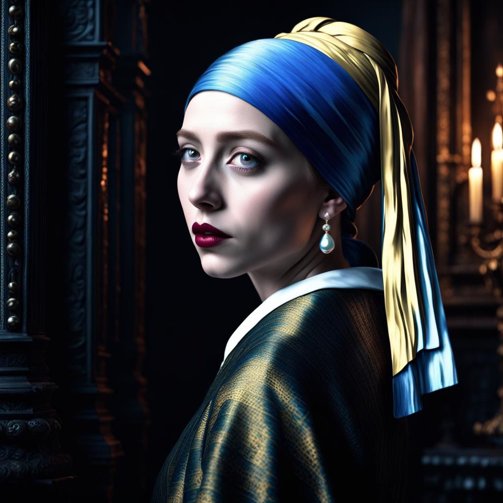 Girl with Pearl Earring in Gothic Style