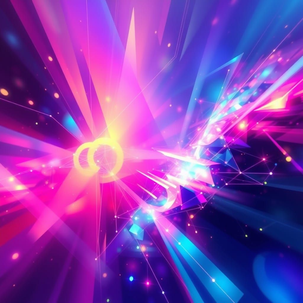 AI Generates Dynamic Abstract Masterpiece with Geometric Sha...