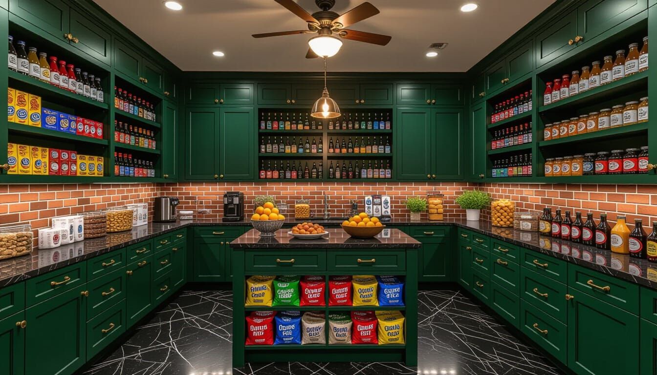 Victorian Storage Room with Abundant Pantry Goods