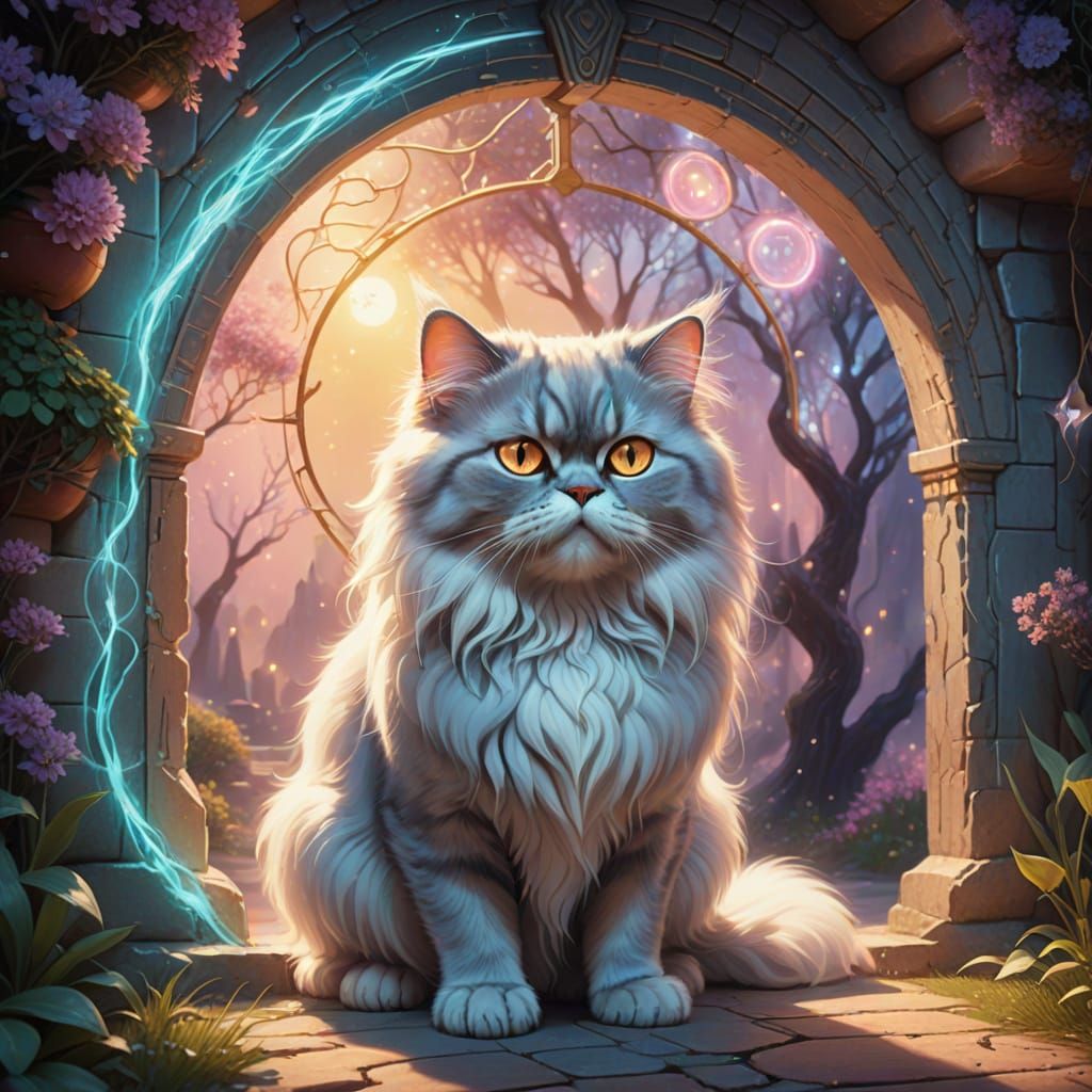 Persian Cat Opens Portal to Fantasy World