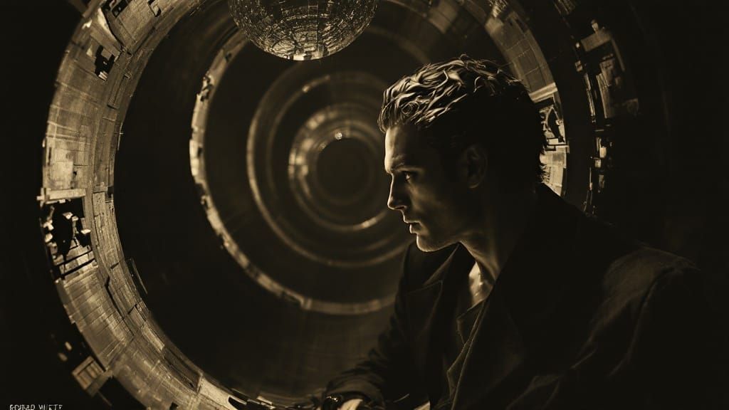 Surreal German Expressionist Portrait of a Daring Adventurer