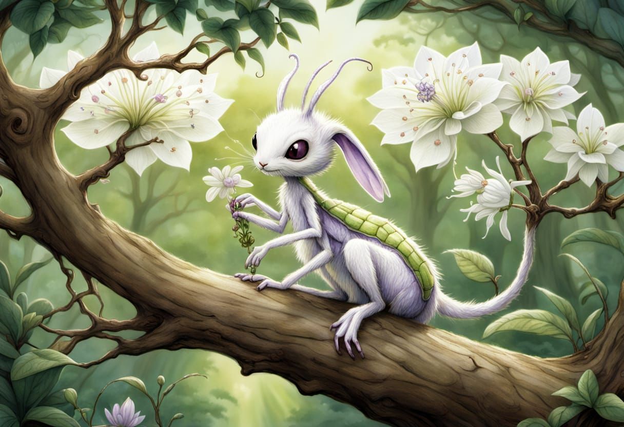 Adorable Fantasy Hybrid Creature in Whimsical Style