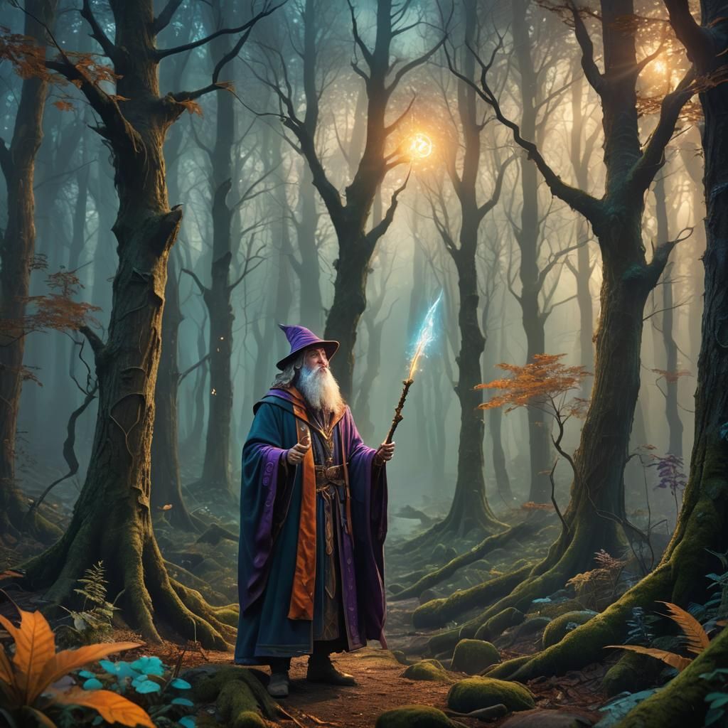 Wand Chooses Wizard in Mystical Forest