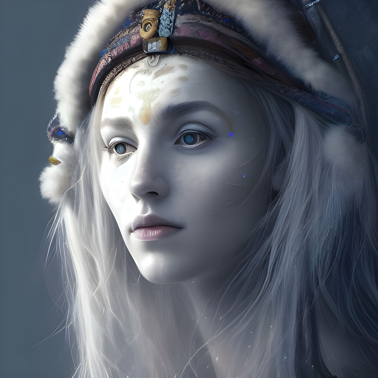 Hyperrealistic Druid Portrait in Rembrandt Style