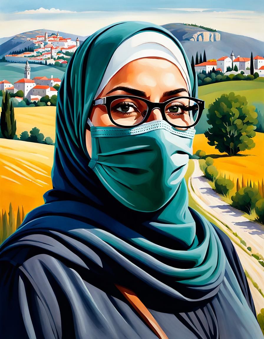 European Woman in Hijab Hiking in Croatia