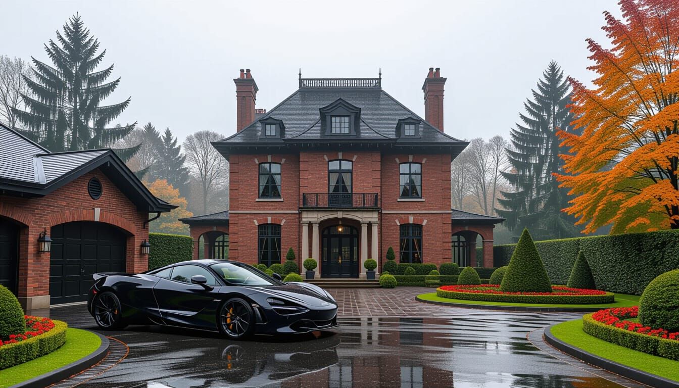 Victorian Chateau with McLaren in Misty Season