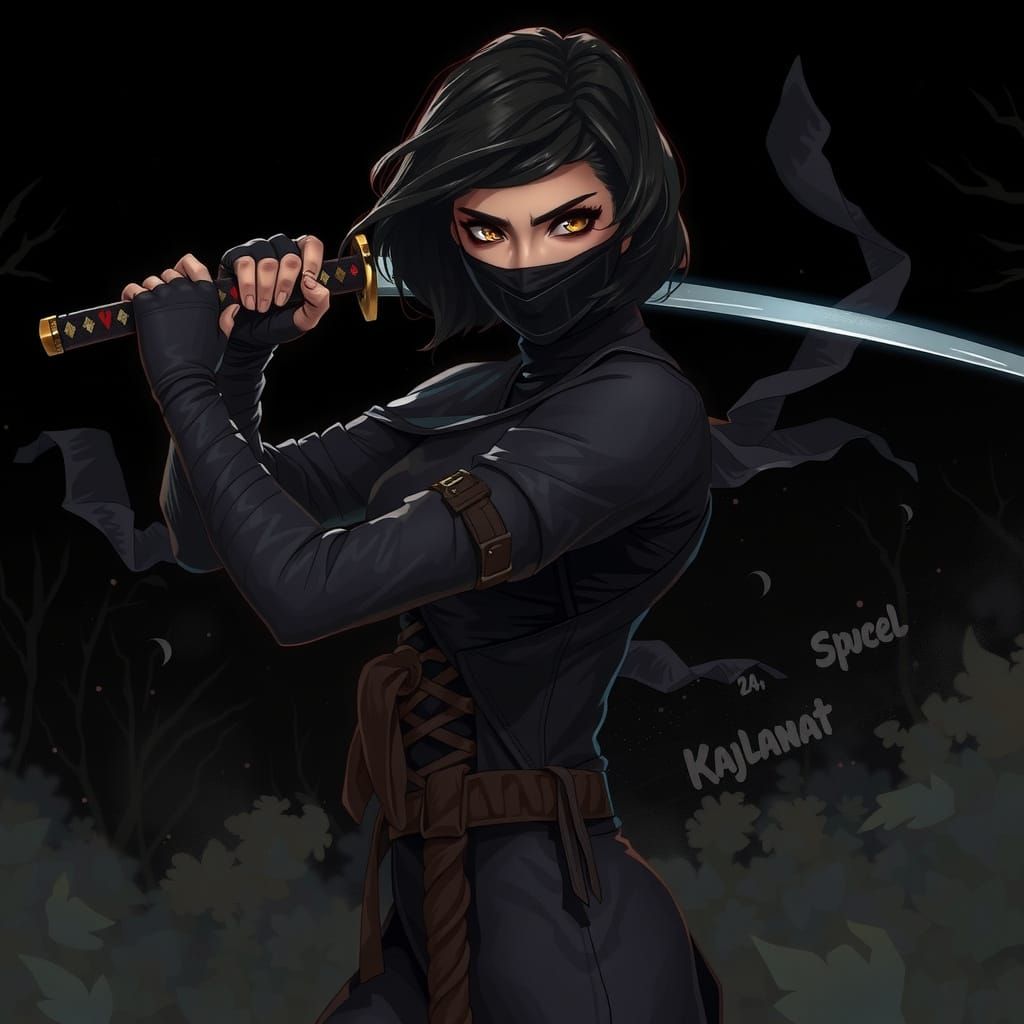 Mystical Moonlit Ninja in Anime Style, Inspired by Dungeons ...