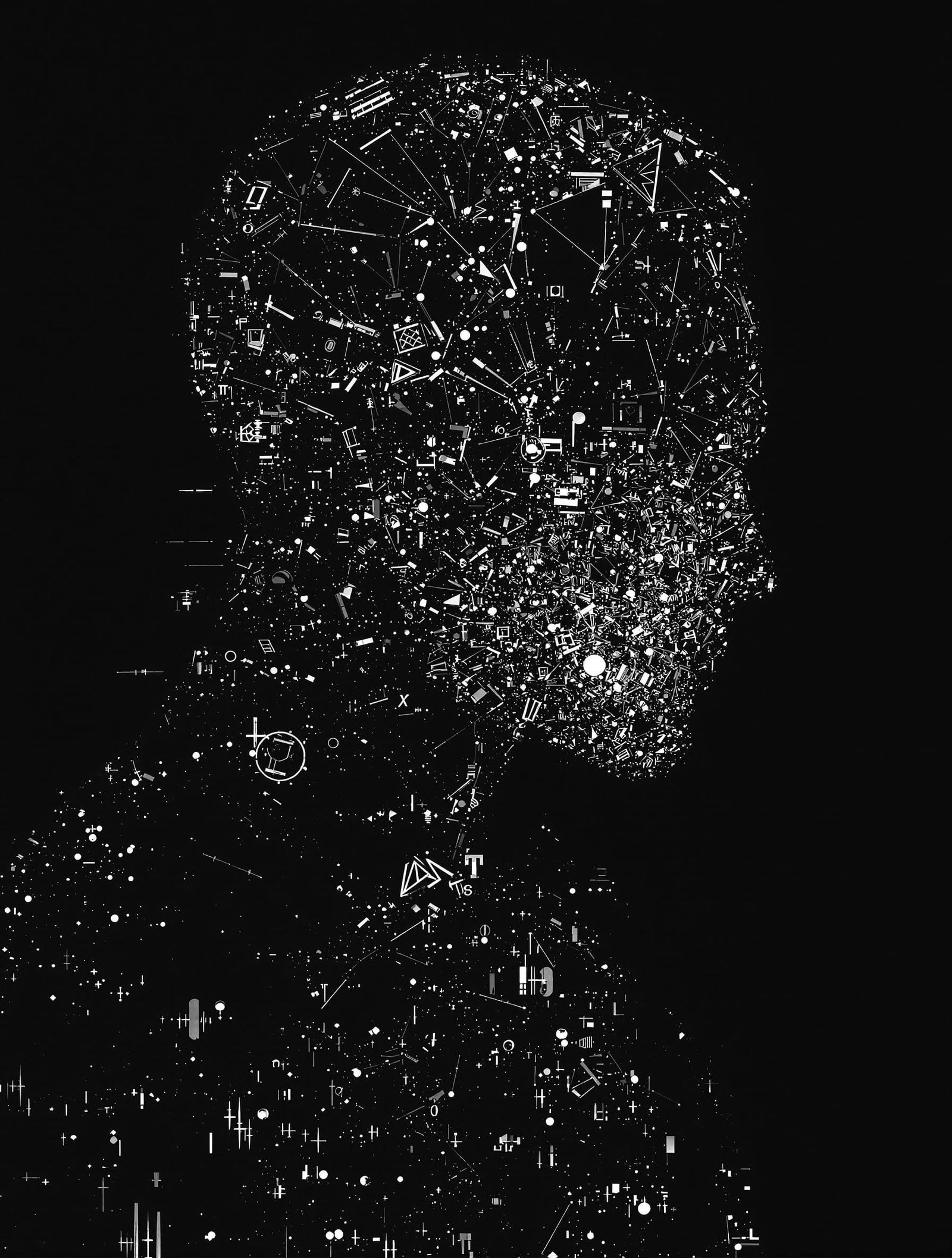 Aristocratic Silhouette in Cosmic Void Portrait