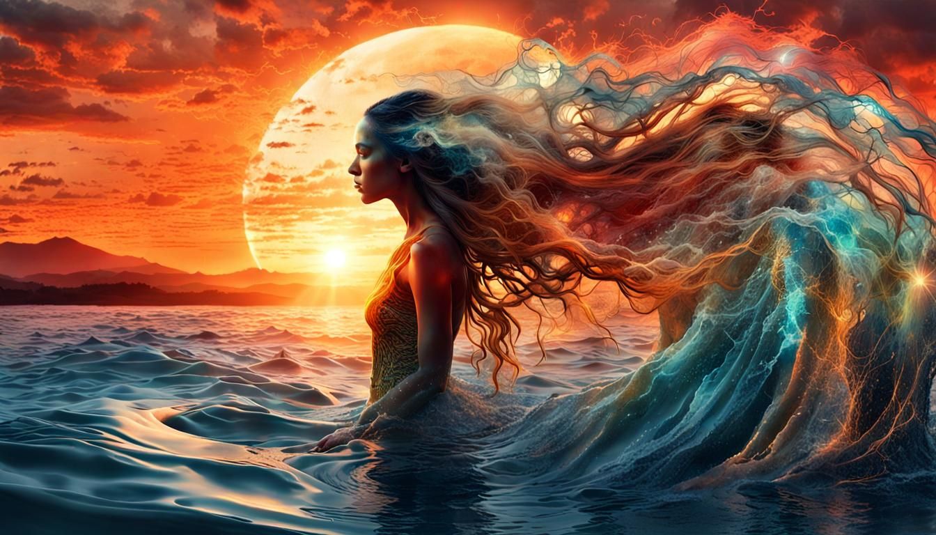 Surreal Digital Collage: Gratitude for Cleansing Waters