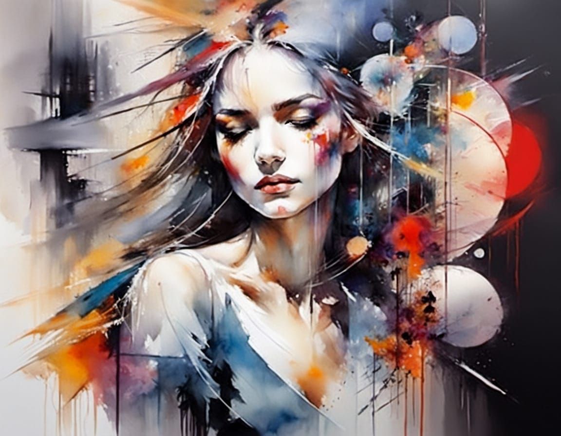 Ethereal Watercolour Fusion of Chaos and Vibrancy