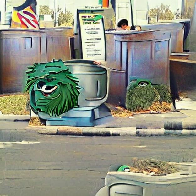Oscar the Grouch Generated by Artificial Intelligence
