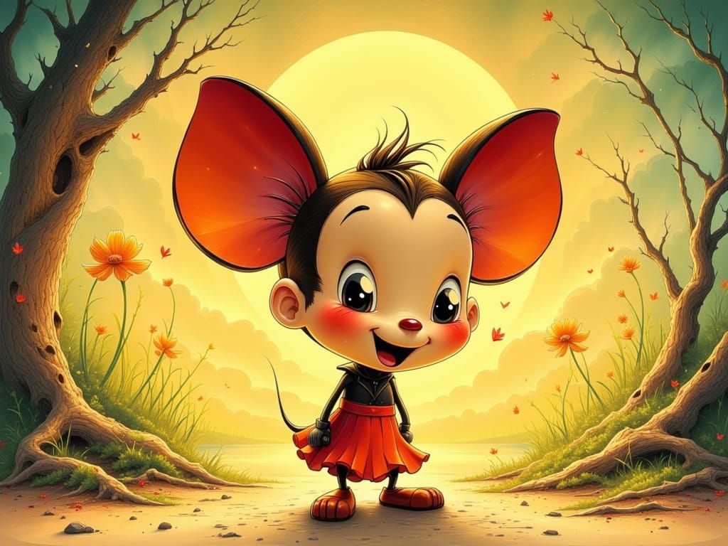 Whimsical Disney-Style Character with Big Ears