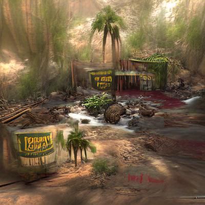 Futuristic Lab in Tropical Rainforest: 8k Concept Art