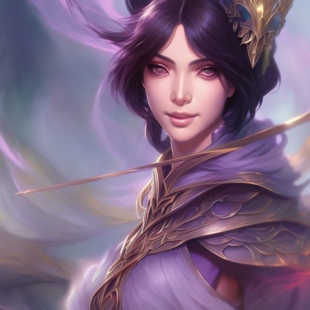 Rukia Portrait in Hyperdetailed Digital Art Style